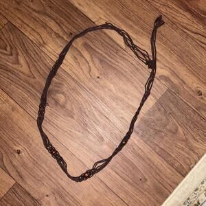Brown Macramé Belt with Brown Belt Beaded